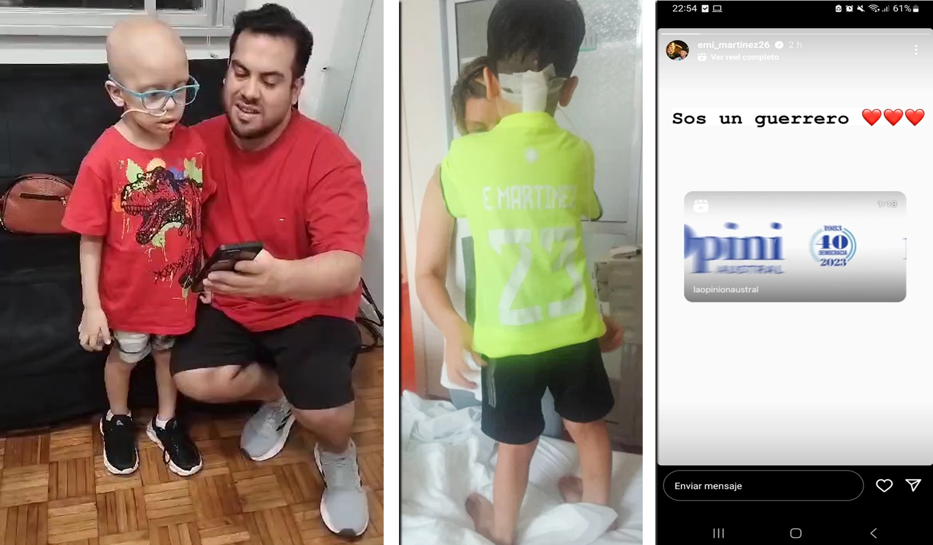El “Dibu” Martínez compartió la historia de Felipe, el nene de Río Gallegos: “Sos un guerrero” El “Dibu” Martínez compartió la historia de Felipe, el nene de Río Gallegos: “Sos un guerrero”