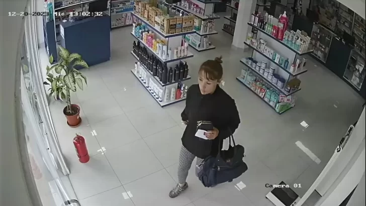 Robó en distintas farmacias de Río Gallegos y quedó expuesta por las cámaras de seguridad