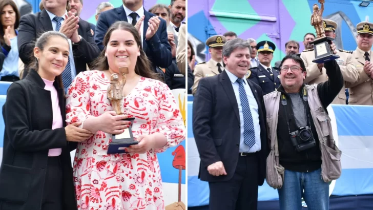 Iara Martínez y José “Pato” Silva de La Opinión Austral recibieron el Premio Segovia en “Gráfica” y “Fotoperiodismo”