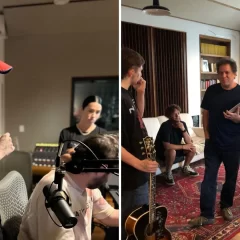 Andrés Calamaro, Lali Espósito y Dillom juntos en el estudio, ¿se viene una triple colaboración?