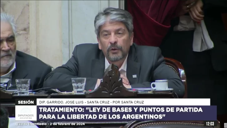 José Luis Garrido pidió por YCRT y los glaciares en el debate de la Ley ómnibus