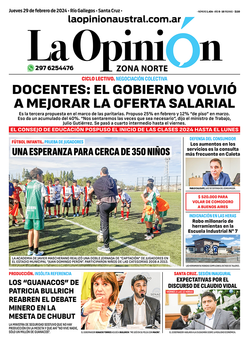 Tapa-La-Opinion-zona-norte-del-29-de-febrero-de-2024-docentes-guanacos-bullrich-mineria-robo-industrial-7-529x728