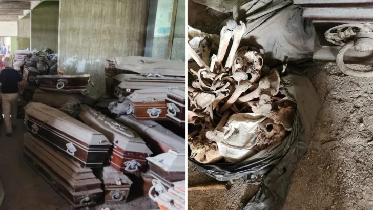Macabro hallazgo en cementerio: encontraron 200 bolsas con restos humanos sin identificar y 500 ataúdes abandonados