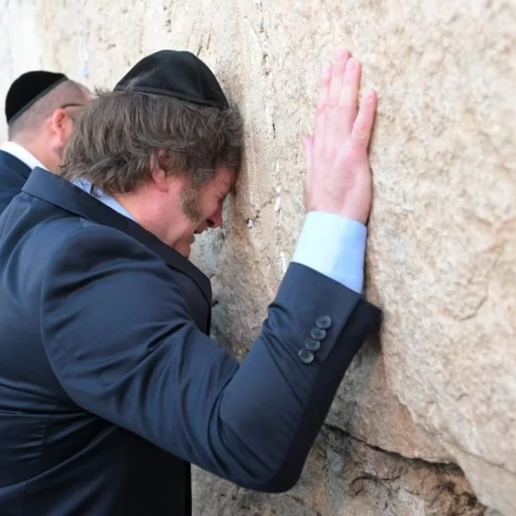 Javier Milei visitó el Muro de los Lamentos en Jerusalén