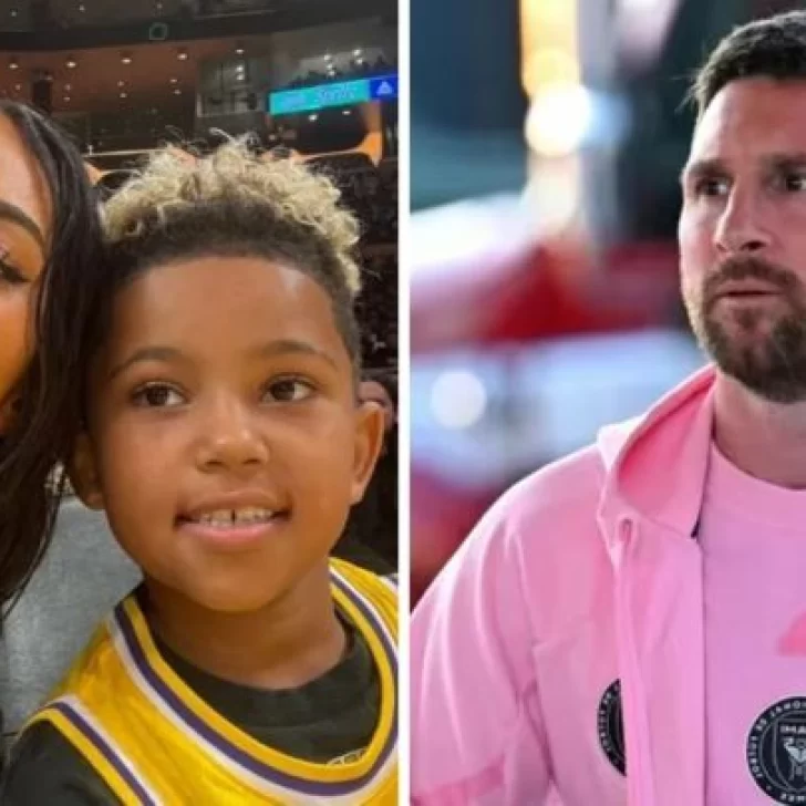 La emoción de Kim Kardashian al ver a su hijo entrar a la cancha con Messi La emoción de Kim Kardashian al ver a su hijo entrar a la cancha con Messi