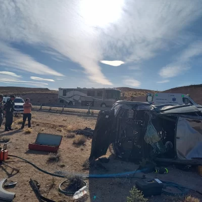 Vuelco de una familia de Chile en la Ruta 40: trasladaron a la mujer accidentada a un hospital de Las Heras