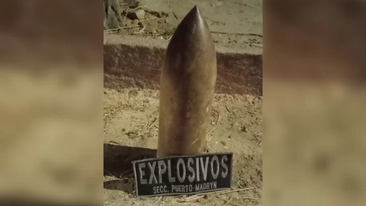 Encontraron una bomba de guerra enterrada en una playa de la Patagonia