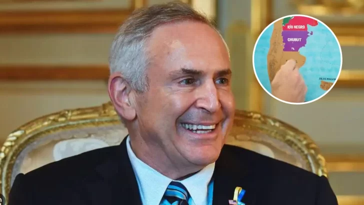 El embajador de EEUU destacó su viaje a Santa Cruz con un mapa que muestra las Malvinas como argentinas