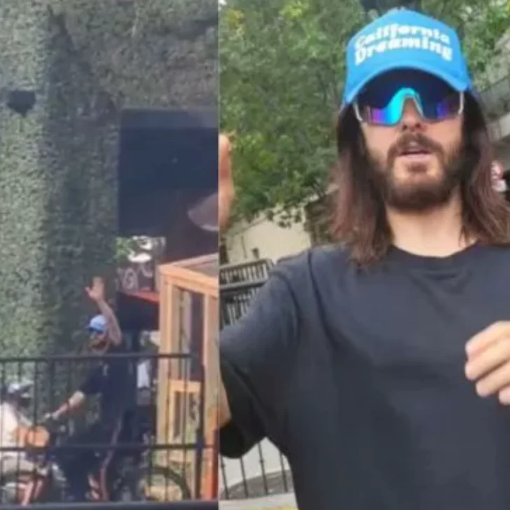 Jared Leto salió a pasear en bicicleta por Buenos Aires antes de su show en el Lollapalooza y revolucionó a los fans