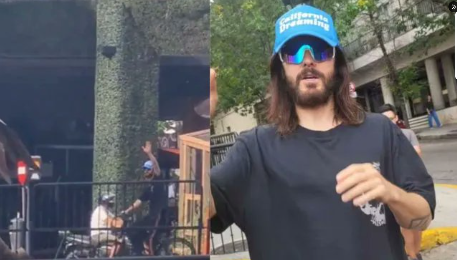 Jared Leto salió a pasear en bicicleta por Buenos Aires antes de su show en el Lollapalooza y revolucionó a los fans