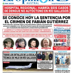 Diario La Opinión Austral tapa edición impresa del viernes 5 de abril de 2024, Río Gallegos, Santa Cruz, Argentina