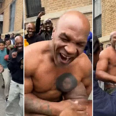Mike Tyson se agarró “a las piñas”, sin remera, en plena calle: mirá el video