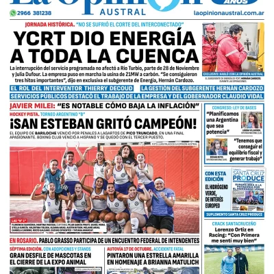Diario La Opinión Austral tapa edición impresa del lunes 29 de abril de 2024, Río Gallegos, Santa Cruz, Argentina