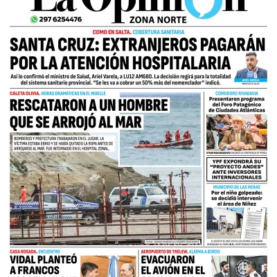 Diario La Opinión Zona Norte tapa edición impresa del miércoles 17 de abril de 2024, Caleta Olivia, Santa Cruz, Argentina