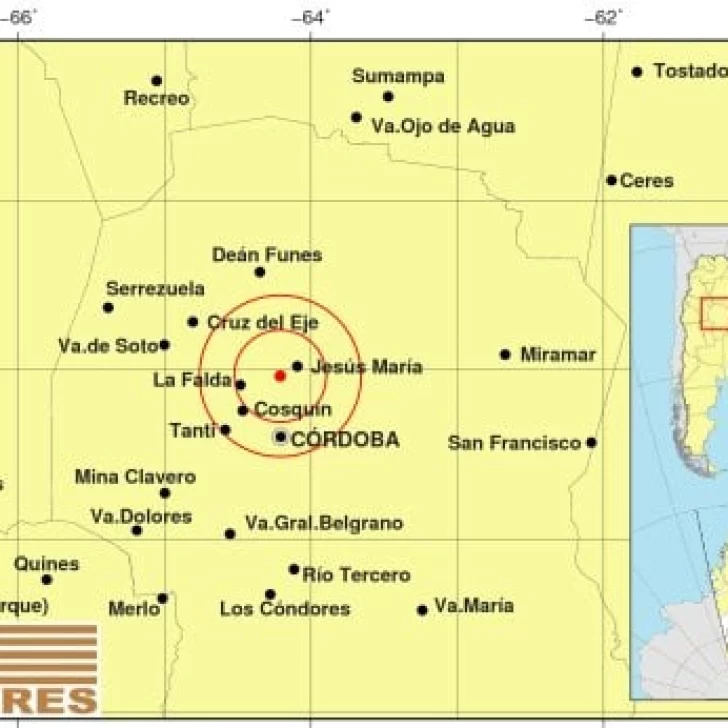 Un fuerte sismo sacudió varias ciudades de Córdoba