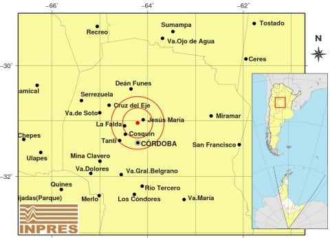 Un fuerte sismo sacudió varias ciudades de Córdoba