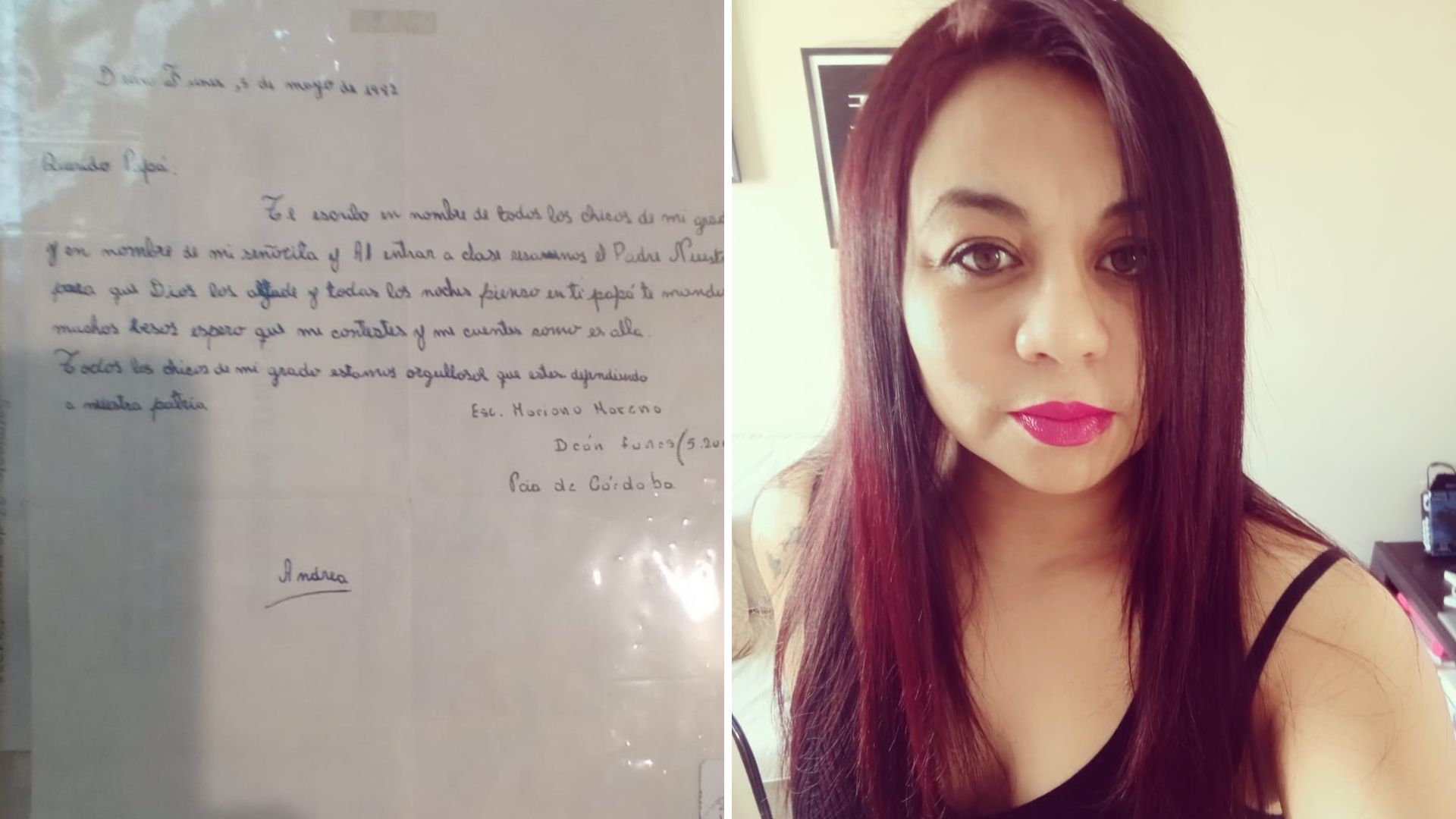 Docente de Río Gallegos busca a Andrea, una mujer de Córdoba que de niña le escribió una carta a su papá en Malvinas