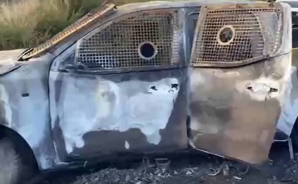 El video de cómo quedó el patrullero de los carabineros asesinados en Chile