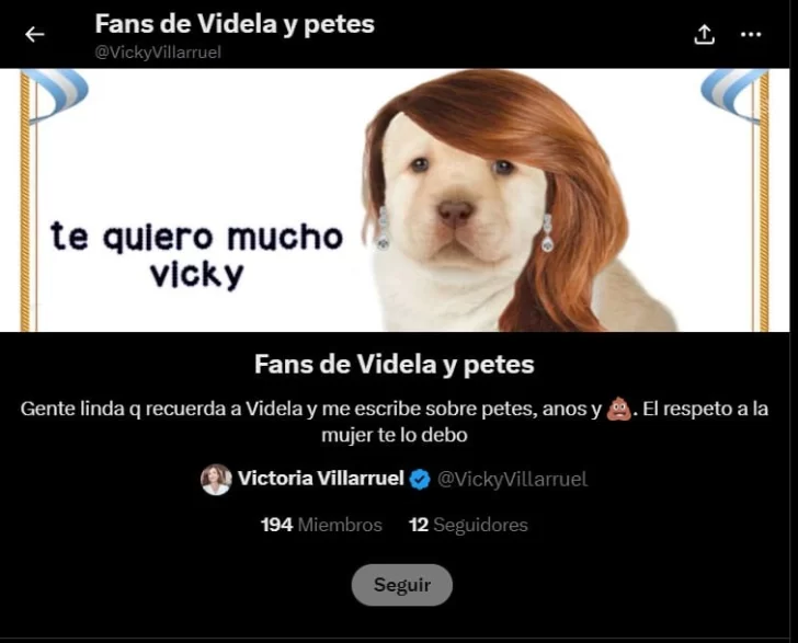Apareció una lista de la red social X titulada “Fans de Videla” creada por Victoria Villarruel