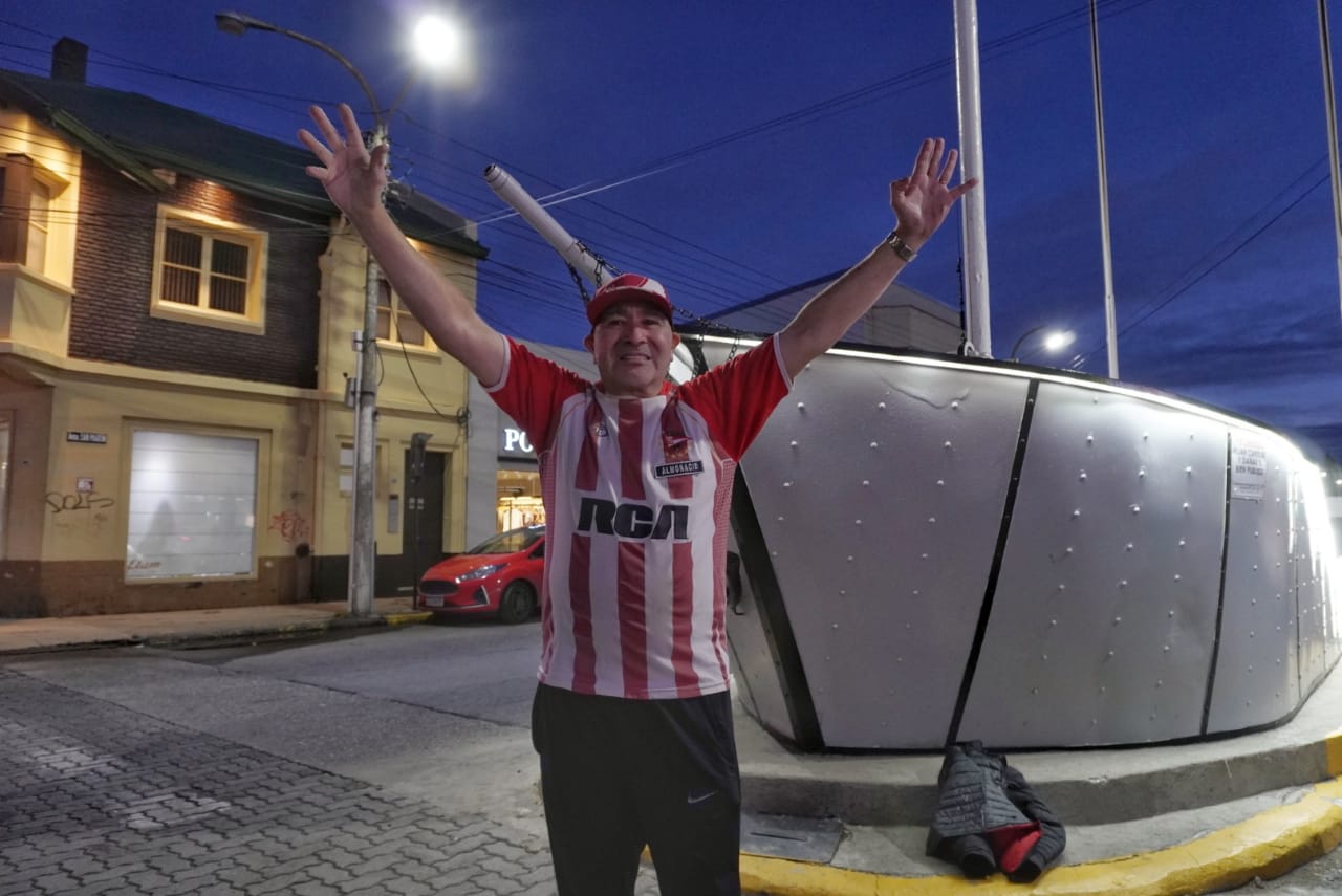 Así celebraron los hinchas de Estudiantes en Río Gallegos Así celebraron los hinchas de Estudiantes en Río Gallegos