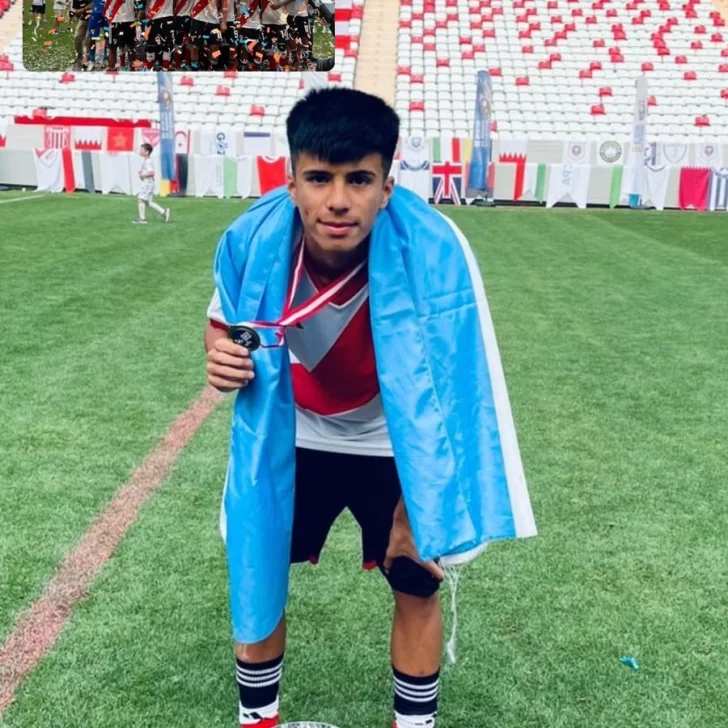 “Leo” Luna, futbolista de Río Gallegos, fue campeón con River de la Junior World Cup en Turquía