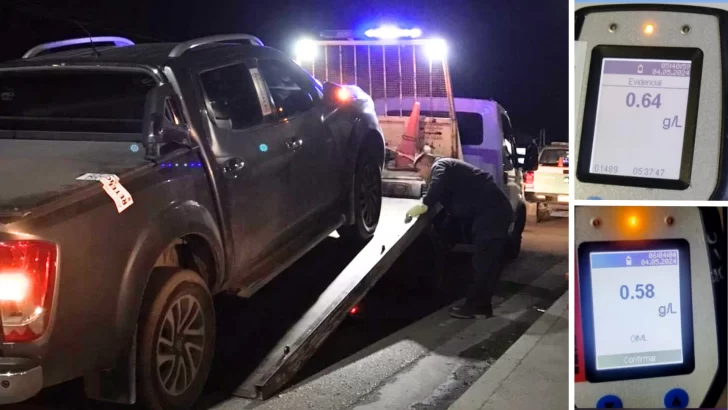 Dio positivo al test de alcoholemia dos veces en la misma noche, en dos localidades distintas