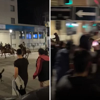 Insólita carrera de caballos en pleno centro de Punta Arenas: mirá el video
