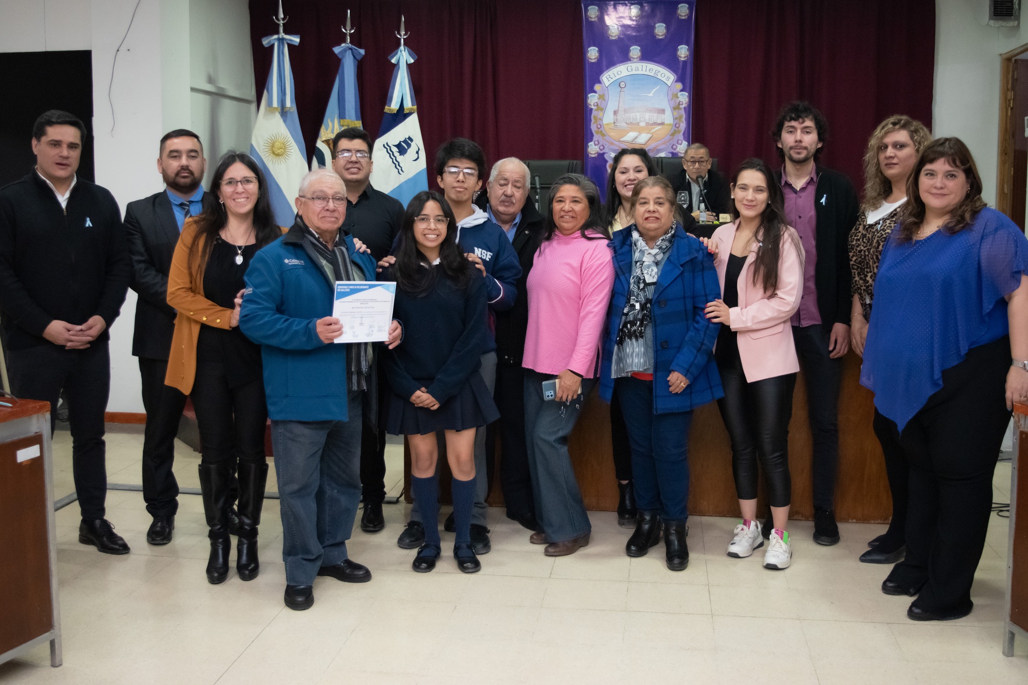 Julieta Naguil recibió las felicitaciones del Concejo Deliberante de Río Gallegos