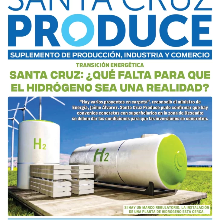 Tapa Suplemento especial de Santa Cruz Produce: ¿Qué falta para que el hidrógeno sea una realidad?