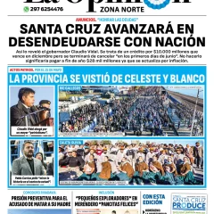 Diario La Opinión Zona Norte tapa edición impresa del lunes 27 de mayo de 2024, Caleta Olivia, Santa Cruz, Argentina