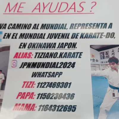 Tiziano tiene 14 años y sueña con ir al Mundial de Karate-Do en Japón: su historia se hizo viral y juntan plata para el viaje