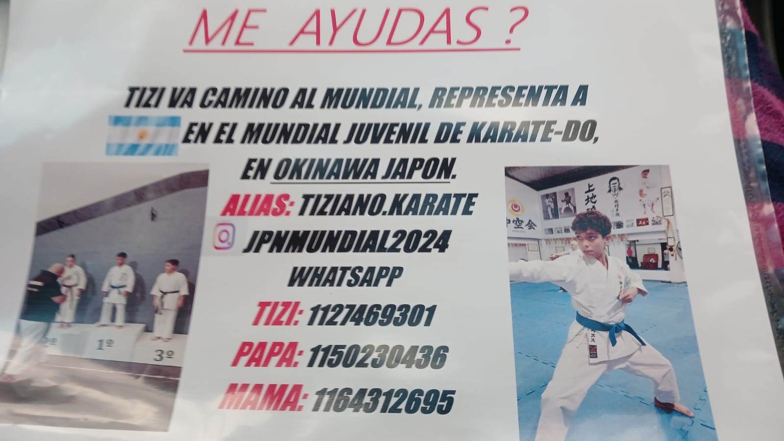 Tiziano tiene 14 años y sueña con ir al Mundial de Karate-Do en Japón: su historia se hizo viral y juntan plata para el viaje