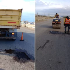 Chubut realiza un plan de bacheo para reacondicionar la Ruta Provincial 39 en Comodoro Rivadavia