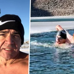Julio Gaitán, el nadador que entrena “en cuero” con -10°C