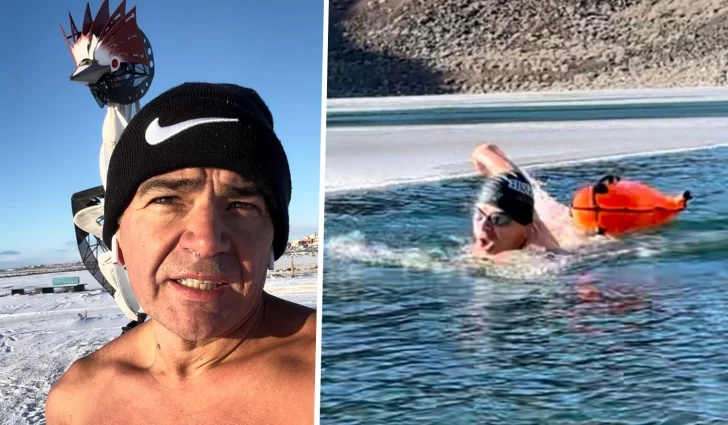 Julio Gaitán, el nadador que entrena “en cuero” con -10°C