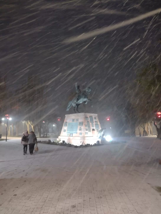 Nieve en Río Gallegos: comenzaron a caer los primeros copos en la capital de Santa Cruz