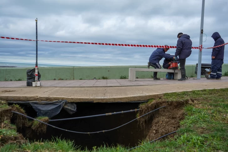 El Municipio evalúa el desmoronamiento en la costanera de Comodoro Rivadavia