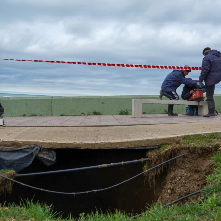 El Municipio evalúa el desmoronamiento en la costanera de Comodoro Rivadavia