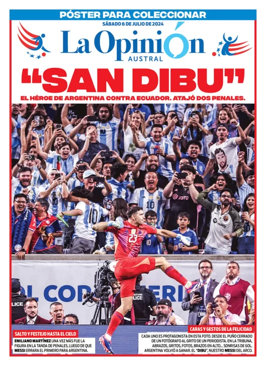 Poster de “San Dibu”, el héroe de Argentina contra Ecuador