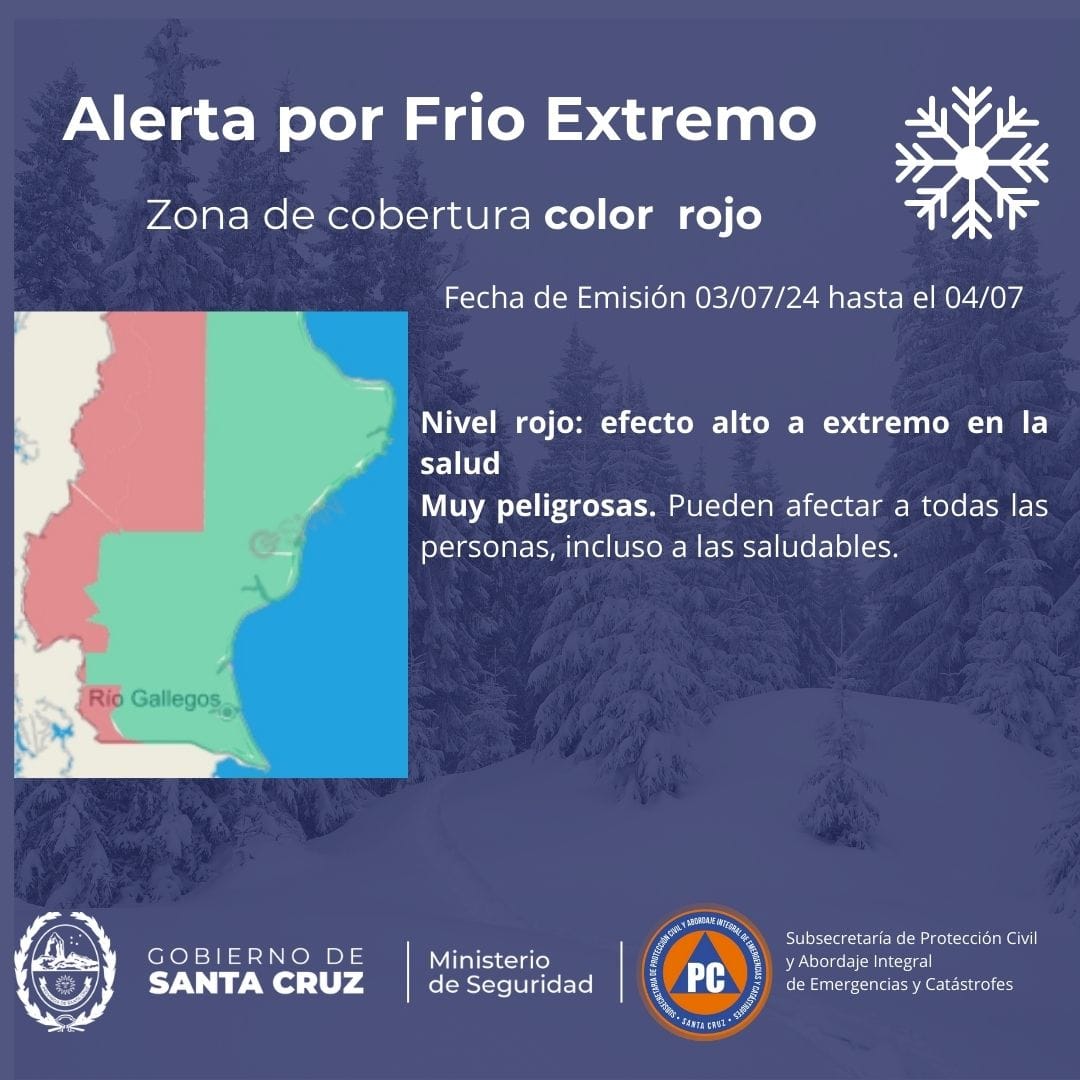 Santa Cruz en alerta por frío extremo, nevadas y viento | La Opinión ...