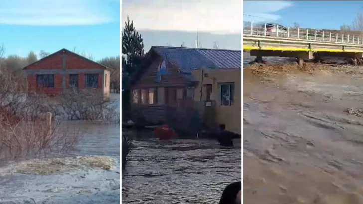 Alerta en Los Antiguos: el río desbordó, inundó viviendas y tres familias debieron ser evacuadas