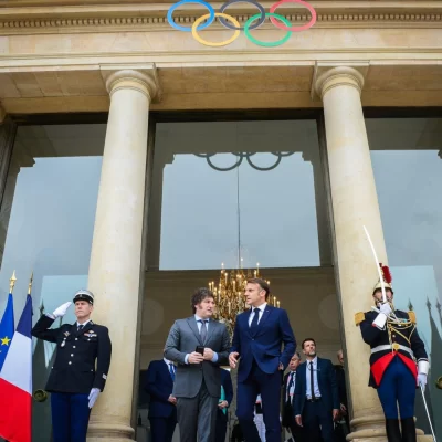 Antes del inicio de los JJ.OO, Javier Milei se reunió con Emmanuel Macron