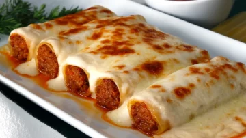 Receta de panqueques para cocinar canelones rellenos