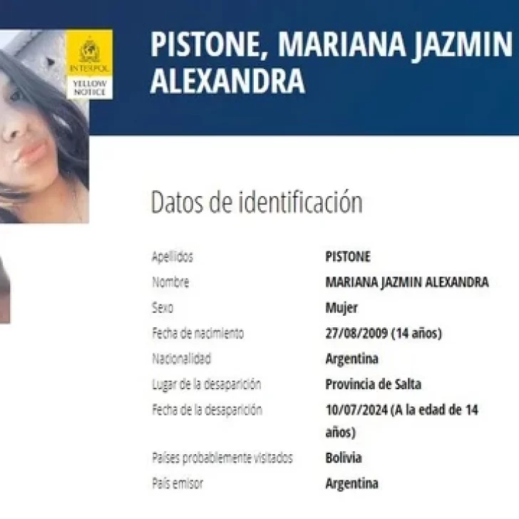 Buscan a una joven de 14 años desaparecida en Salta: Interpol lanzó una alerta amarilla