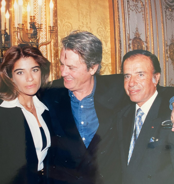 Zulema Menem despidió a Alain Delon con una foto inédita junto al actor y a Carlos Menem