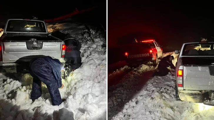 Bomberos rescataron a dos jóvenes atrapados en la nieve en ruta cercana a El Calafate