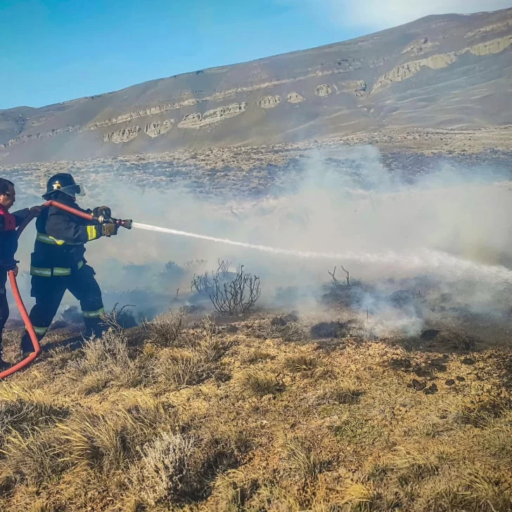 Bomberos controlaron dos incendios sobre pasturas en Pico Truncado y El Calafate