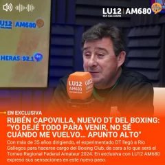 Rubén Capovilla, nuevo DT del Boxing: “Yo dejé todo para venir, no sé cuándo me vuelvo… Apunto alto”