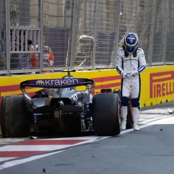 Así fue el choque de Franco Colapinto en las prácticas del Gran Premio de Azerbaiyán de F1