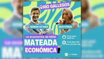 Hernán Letcher y Julia Strada llegan a Río Gallegos con una “mateada económica” para debatir la actualidad del país